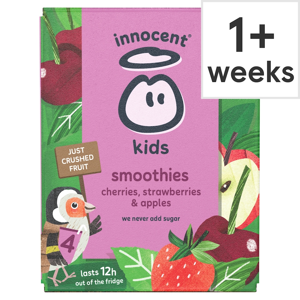 image 1 of innocent Kids Smoothies Cherries, Strawberries & Apples 4 x 150ml