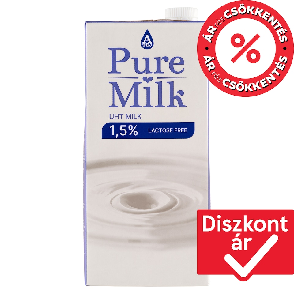 Pure Milk UHT laktózmentes zsírszegény tej 1,5% 1 l  1. kép