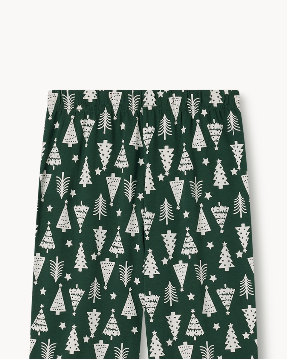 image 1 of Christmas Kids Pure Cotton Tree Revere Matching Family Pyjama Set in Green