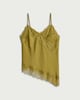 image 4 of F&F Satin Lace Trim Asymmetric Hem Cami Top in Green