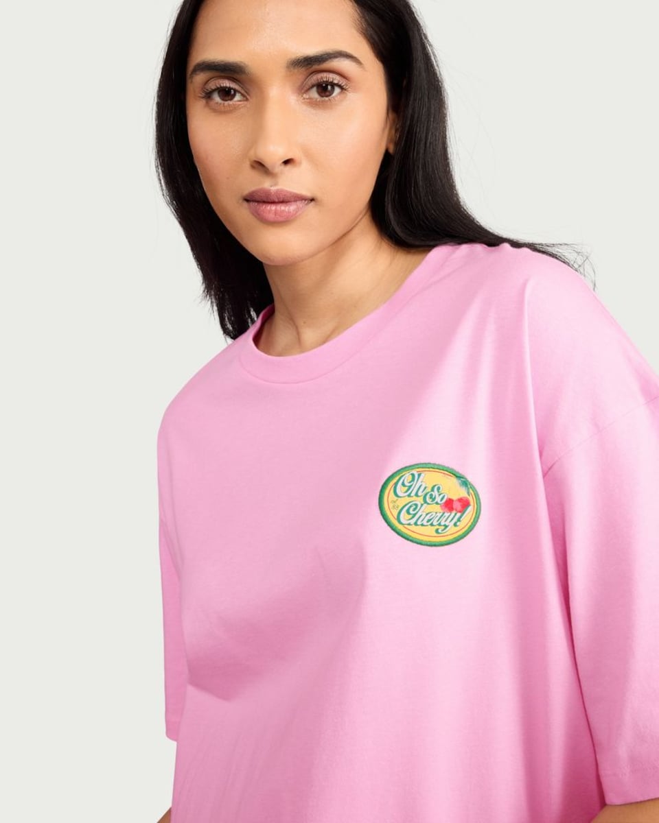 image 1 of F&F 2-Piece Pure Cotton Striped Pyjama Set in Multi Pink