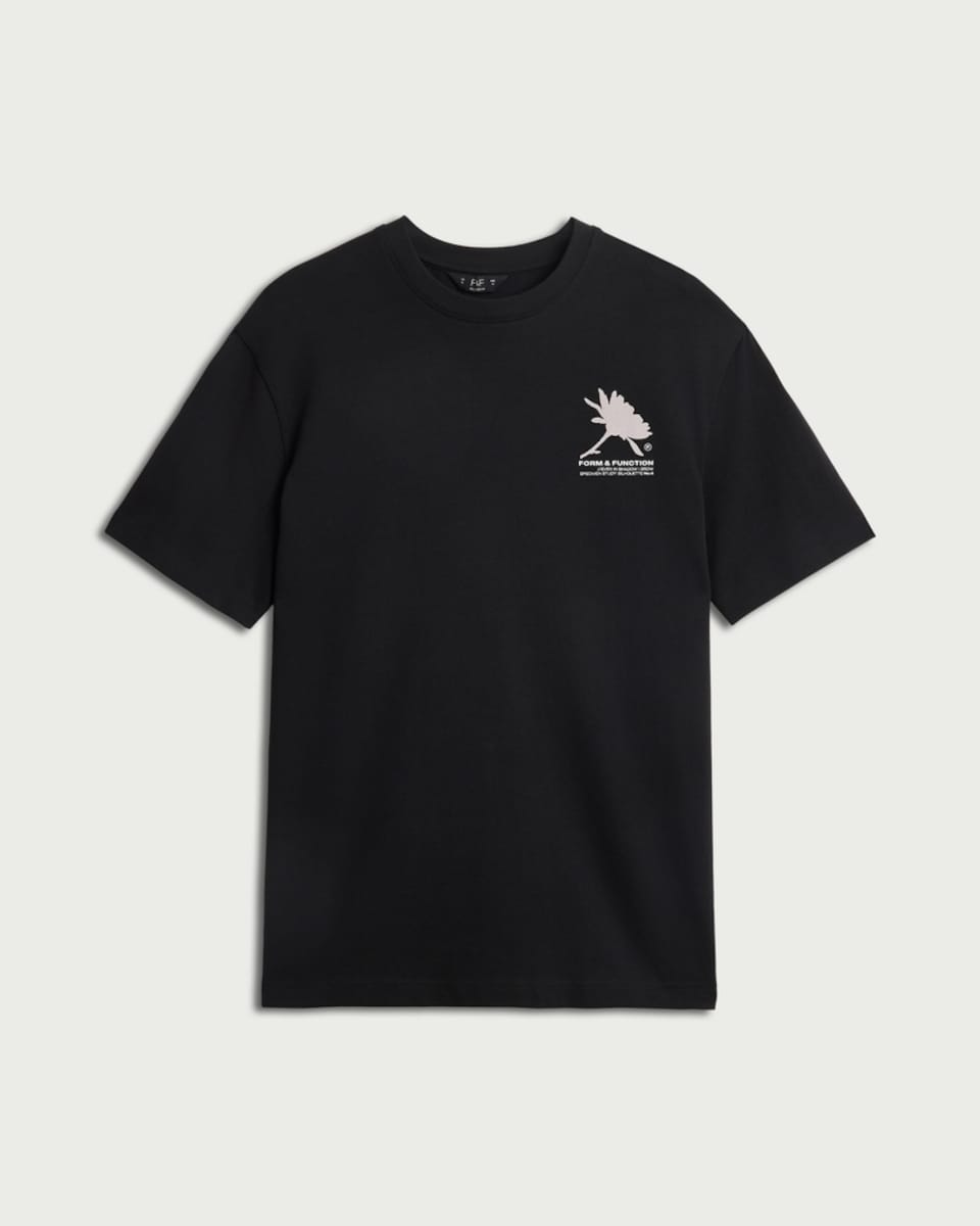 image 1 of F&F Edit Pure Cotton Printed T-Shirt in Black