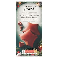 Tesco Finest Milk Chocolate Coated Shortbread Stars 140G
