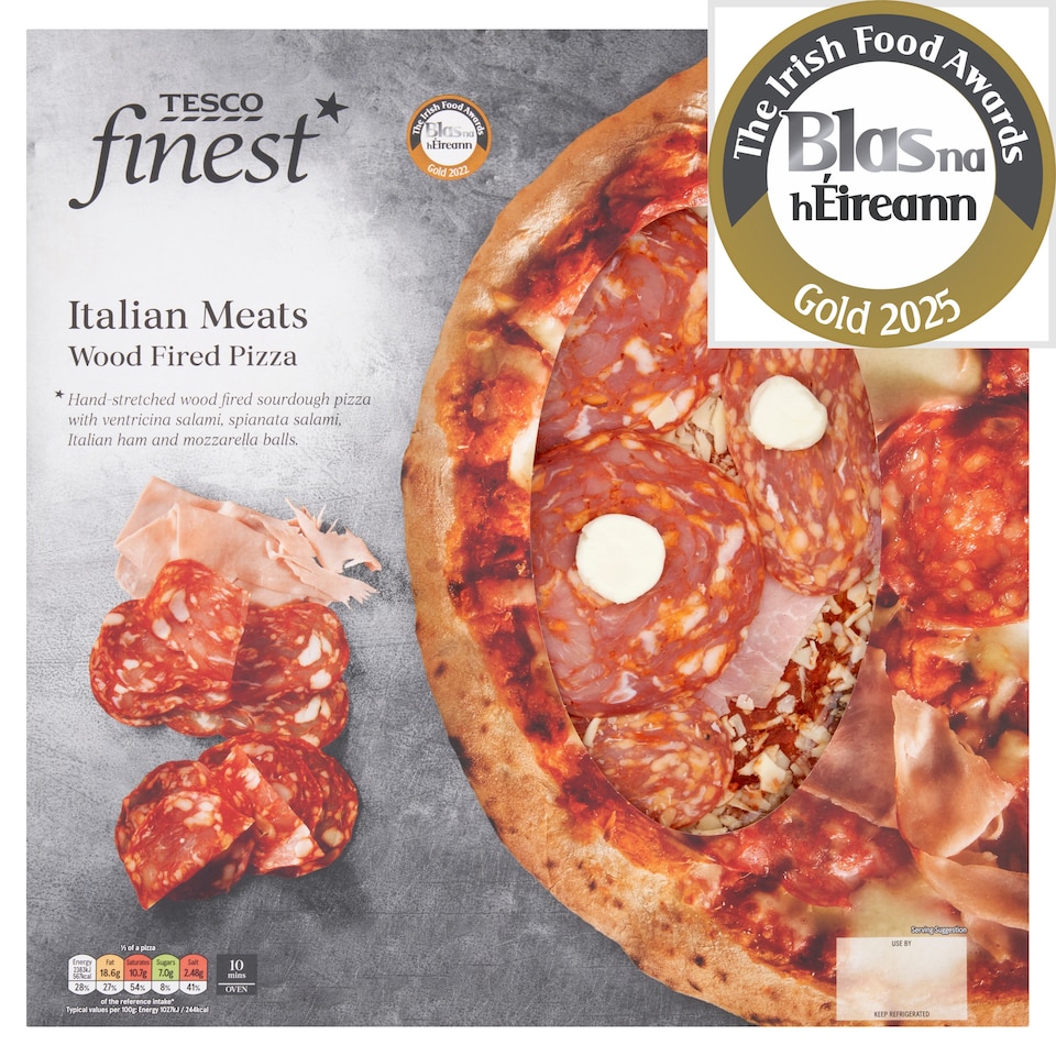 Tesco Finest Italian Meats Wdfired Pizza 510G