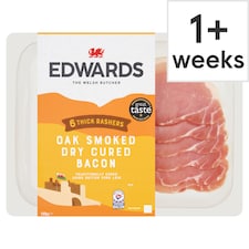 Edwards Oak Smoked Dry Cured Bacon 6 Thick Rashers 240g