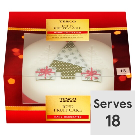 Tesco Fully Iced Fruit Cake 907G Tesco Groceries
