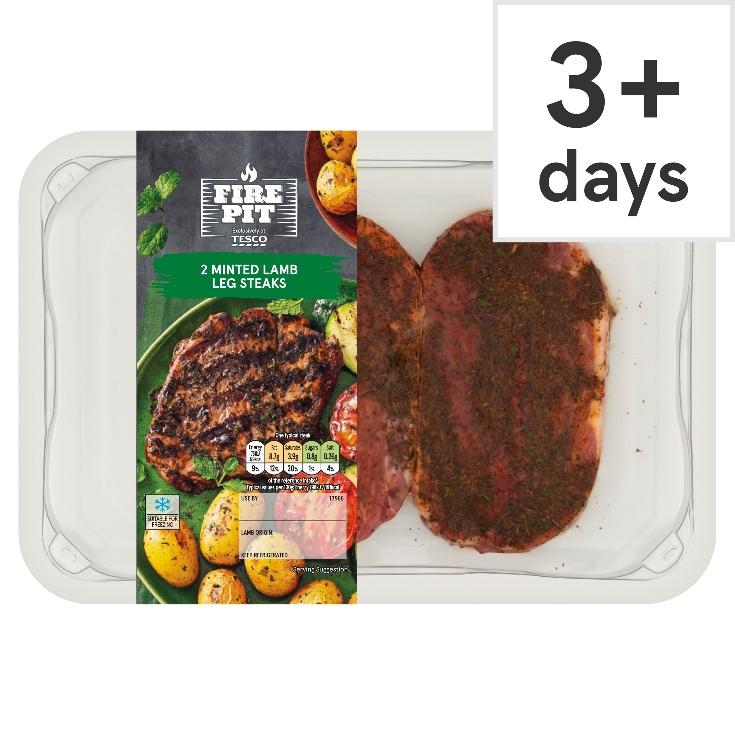 Fire Pit 2 Minted Lamb Leg Steaks 250g