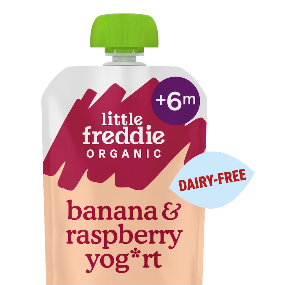 Little Freddie Organic Dairy Free Banana & Raspberry Yoghurt Baby Food Pouch 6+ Months