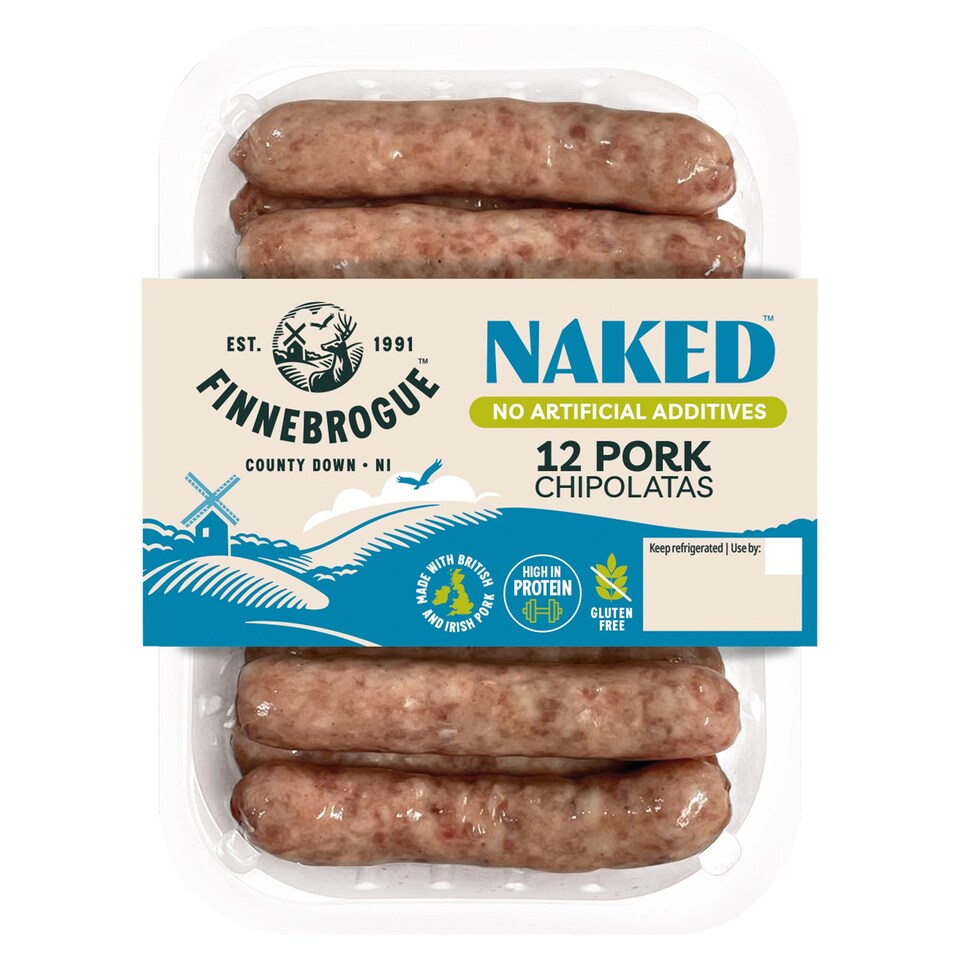 Naked Sausages 12 Pork Chipolatas 340G