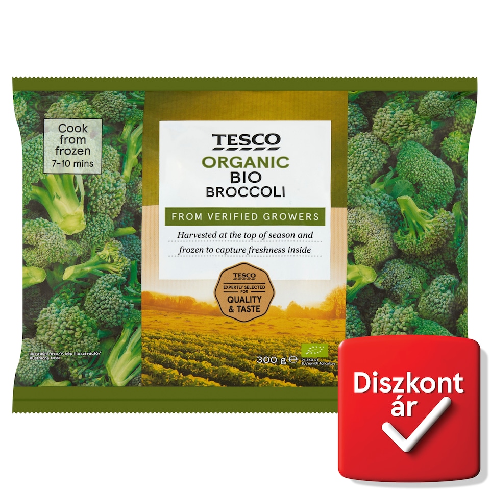 Tesco gyorsfagyasztott bio brokkoli 300 g