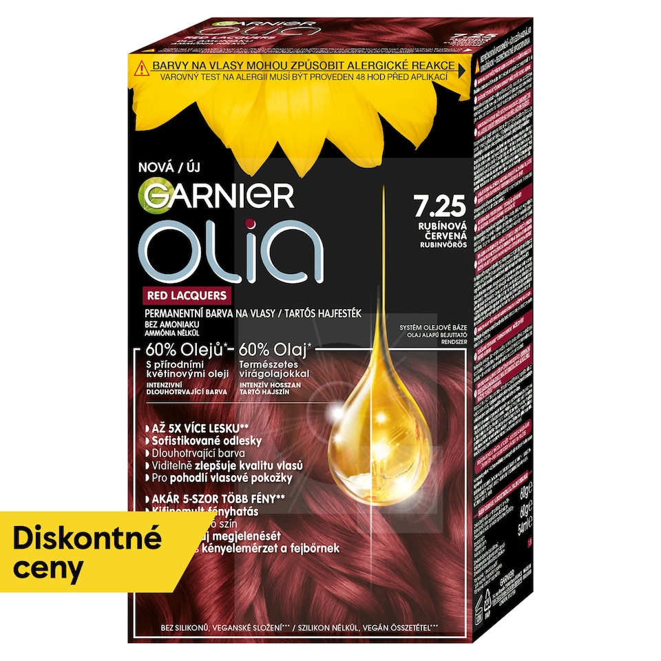 obrázok 1 z Garnier Olia permanentná farba na vlasy 7.25 rubínová červená