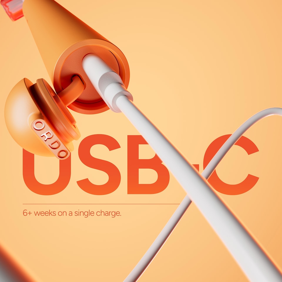 image 1 of Ordo Sonic Edge Rechargeable Toothbrush - Peach Sunrise