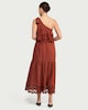 image 3 of The F&F Edit Pure Cotton Embroidered One Shoulder Maxi Dress in Red