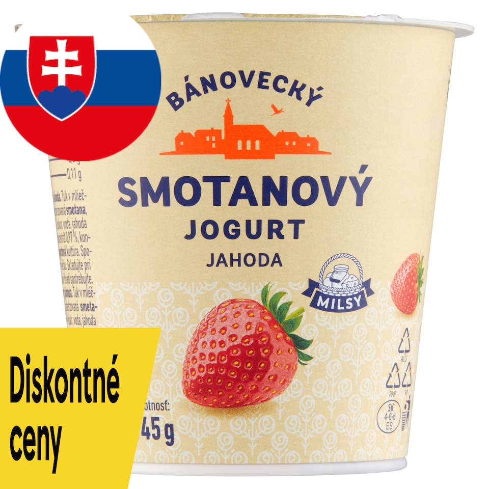 Milsy Bánovecký smotanový jogurt jahoda 145 g