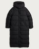 image 4 of F&F Hooded Longline Shower Resistant Puffer Coat in Black