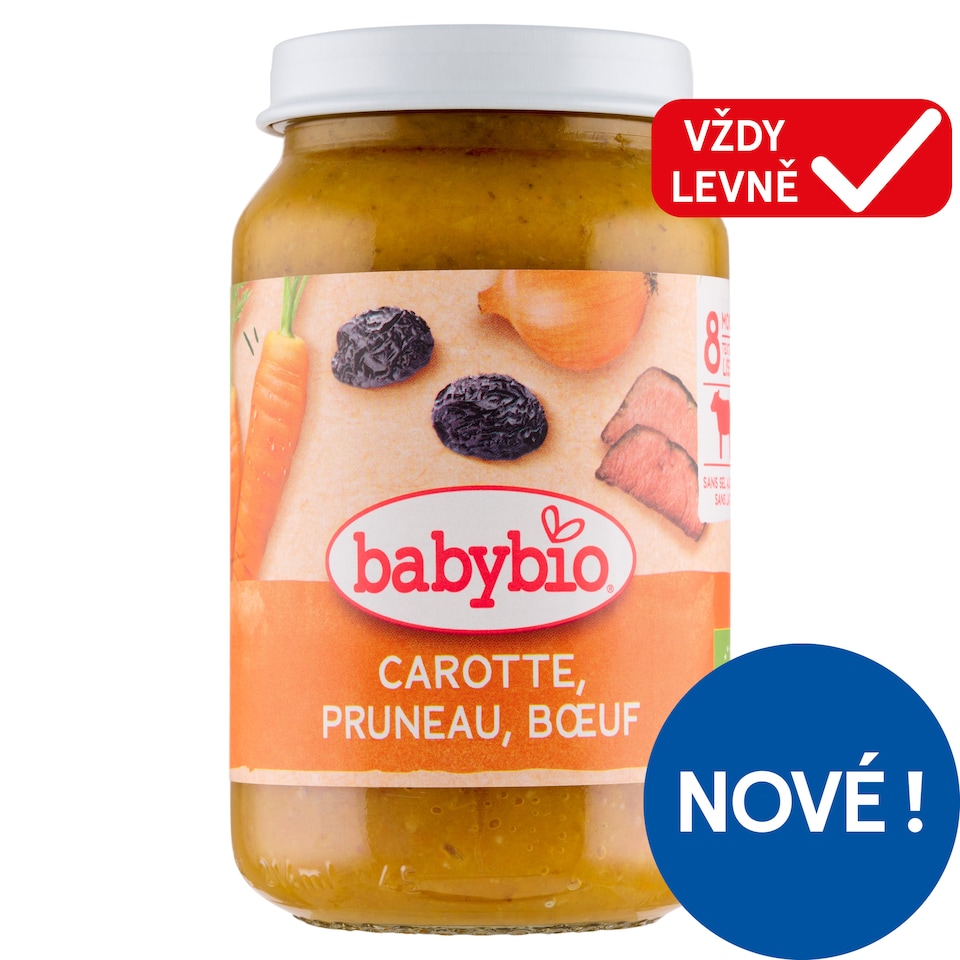 Babybio Bio menu mrkev a sušené švestky s hovězím masem 200g