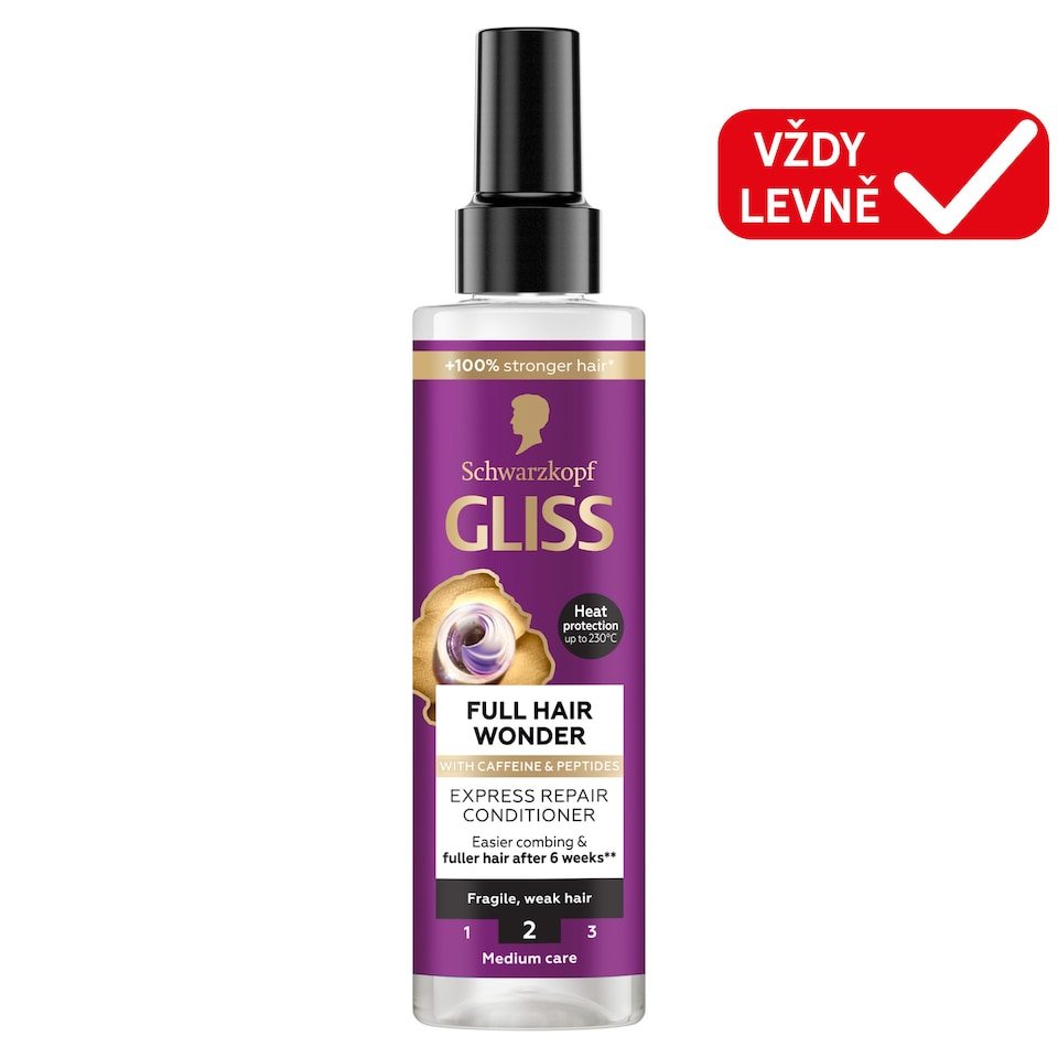 image 1 of Schwarzkopf Gliss Full Hair Wonder Express Repair Conditioner with Caffeine & Peptides 200ml