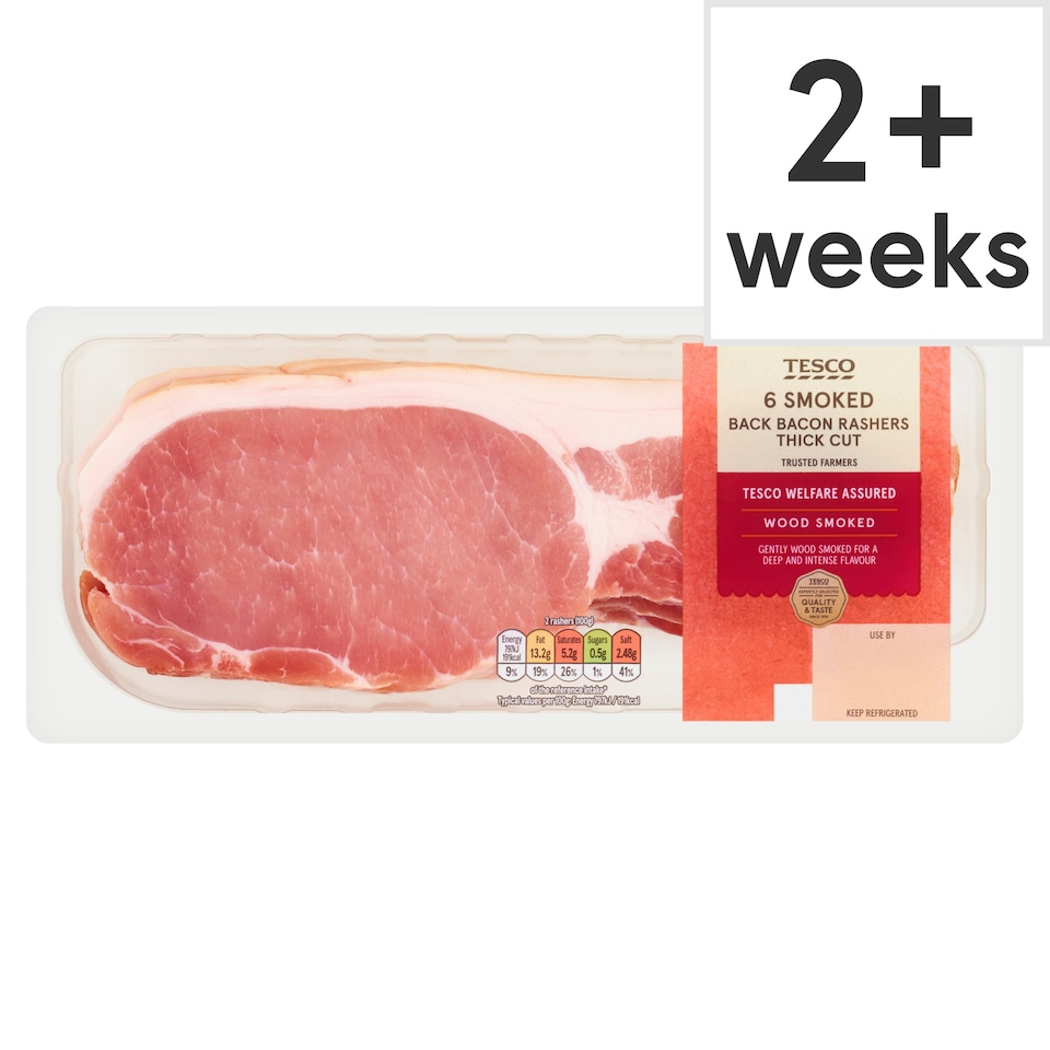Tesco Smoked Thick Cut Back Bacon 300G