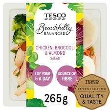 Tesco Beautifully Balanced Chicken, Broccoli & Almond Salad 265G