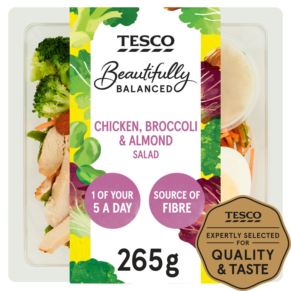 Tesco Beautifully Balanced Chicken, Broccoli & Almond Salad 265G
