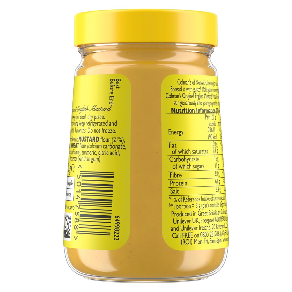 image 1 of Colman's Original English Mustard Jar 170G