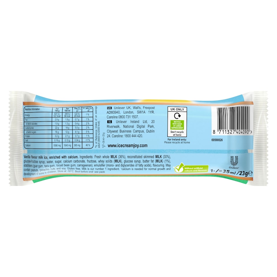image 1 of Walls MiniMilk Vanilla 35ml 