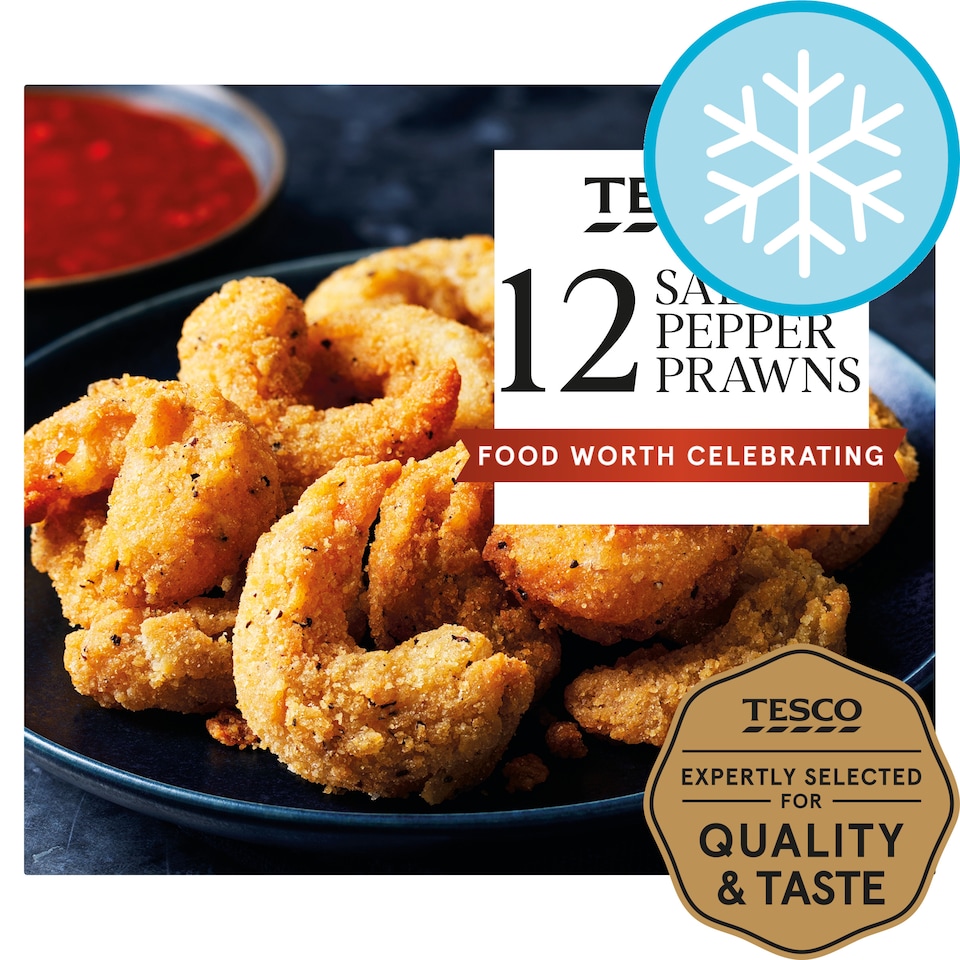 Tesco Salt & Pepper Prawns 12 Pack 132g