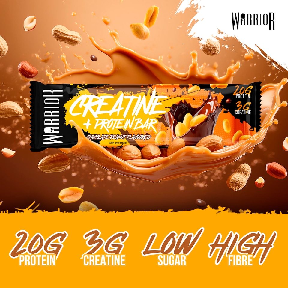 image 1 of Warrior Creatine Chocolate Peanut Protein Bar 75g