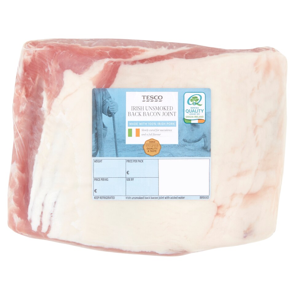 Tesco Irish Unsmoked Back Bacon Joint 1.122Kg-1.690G