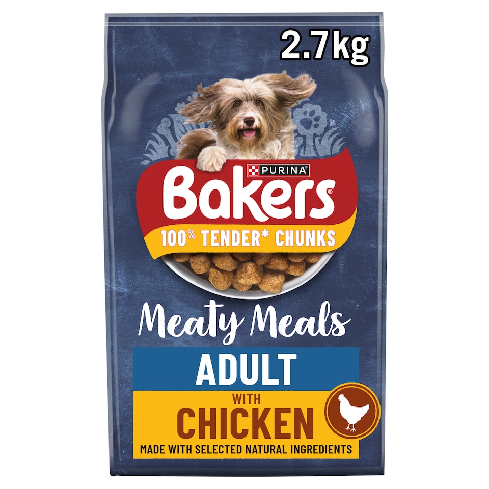 image 1 of Bakers Meaty Meals Adult Dry Dog Food Chicken 2.7kg