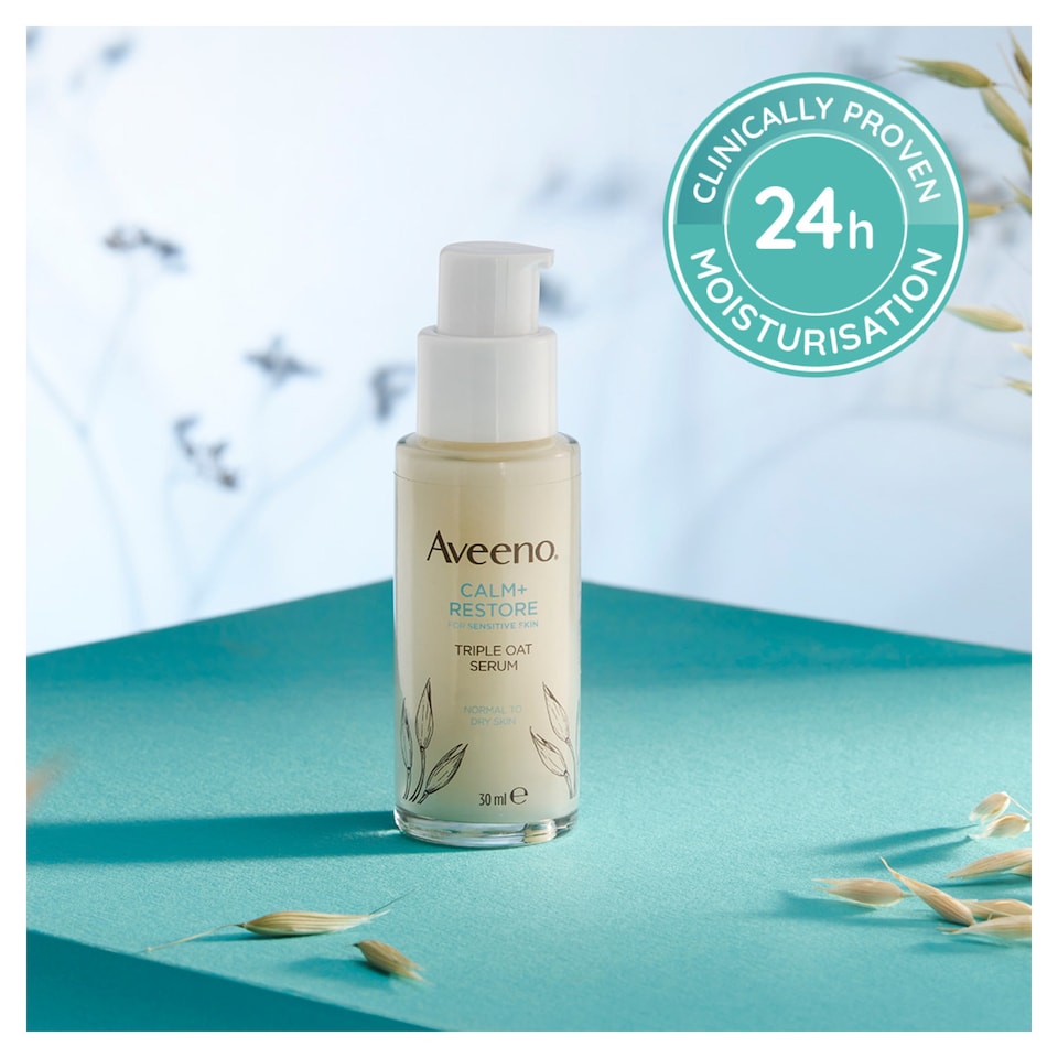 image 1 of Aveeno Face CALM & RESTORE Oat Serum Face Moisturiser Cream 30ml