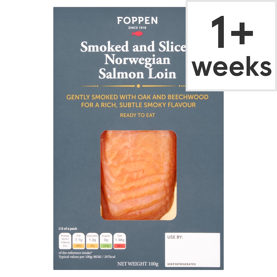 Foppen Smoked & Sliced Norwegian Salmon Loin 100g