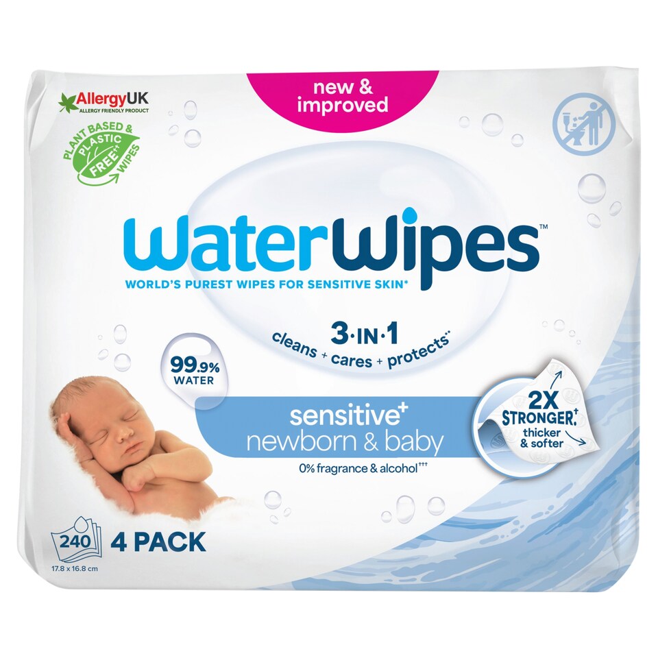 image 1 of Waterwipes Biodegradable Baby Wipes 60 Pack X 4