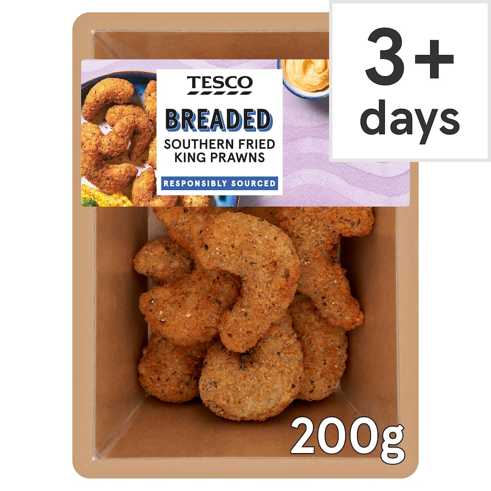 Tesco Breaded Southern Fried King Prawns 200g