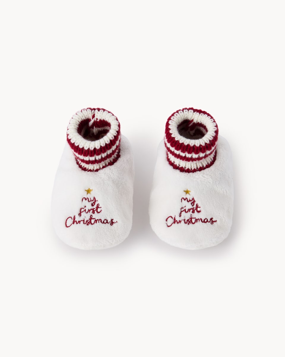 image 1 of Christmas Baby My First Christmas Booties in Multi