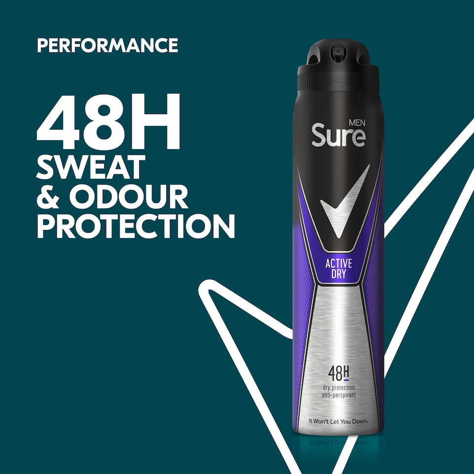 image 1 of Sure Men Active Dry Antiperspirant Deodorant 250Ml