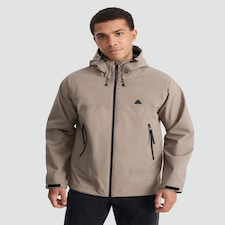 9 Peaks Hooded Zip Up Waterproof Jacket in Stone