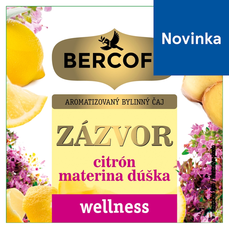 Bercoff Wellness Zázvor citrón materina dúška aromatizovaný bylinný čaj 10 x 2 g (20 g)