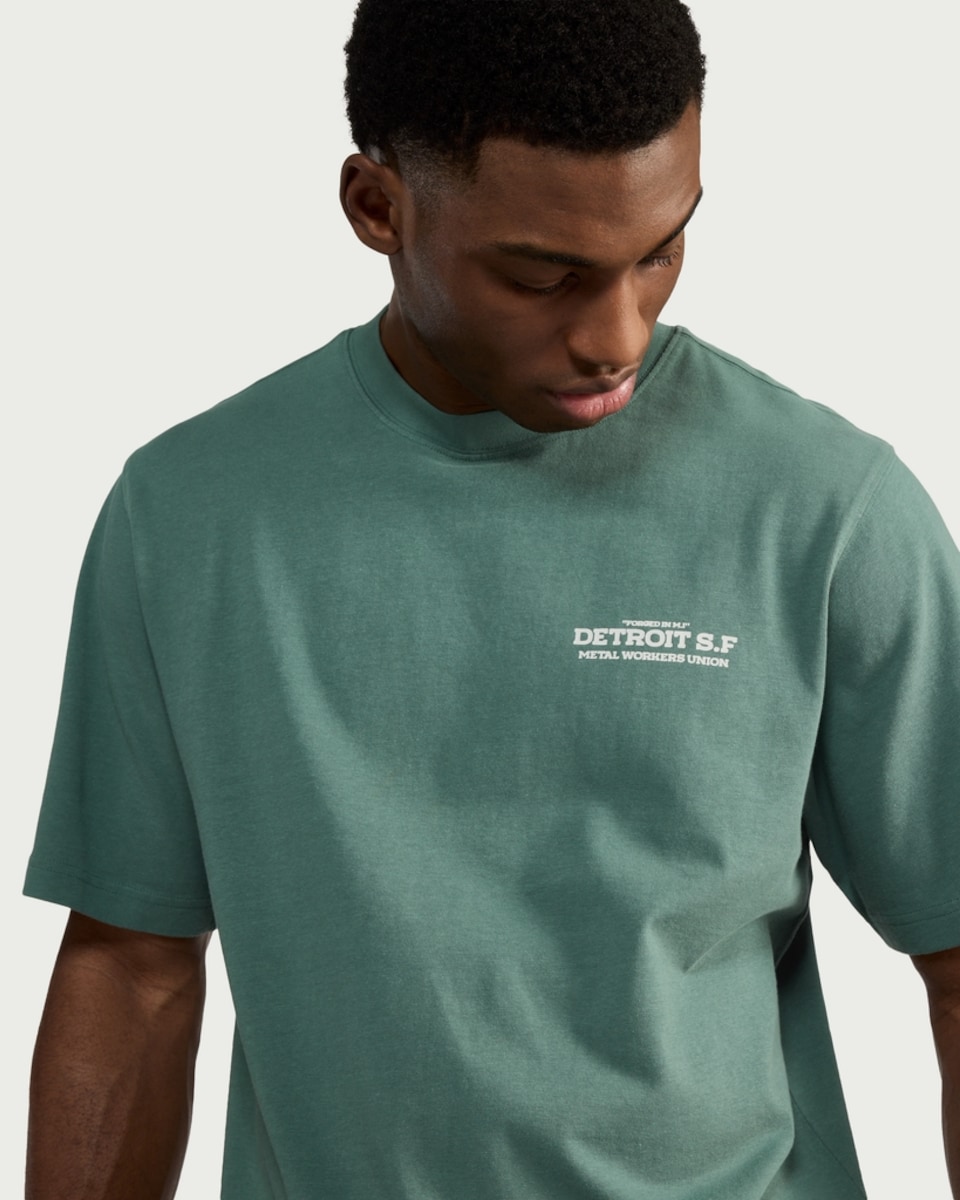 image 1 of RDA Pure Cotton Detroit S.F Print T-Shirt in Khaki