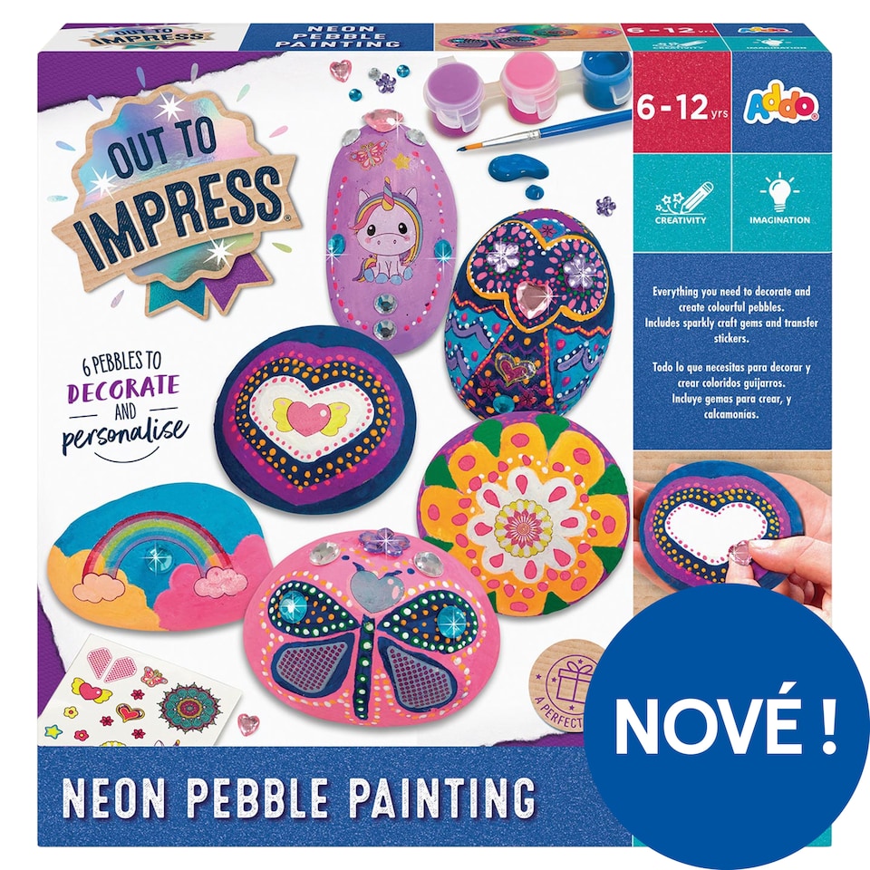 image 1 of Addo Out to Impress Neon Pebble Painting Creative Set