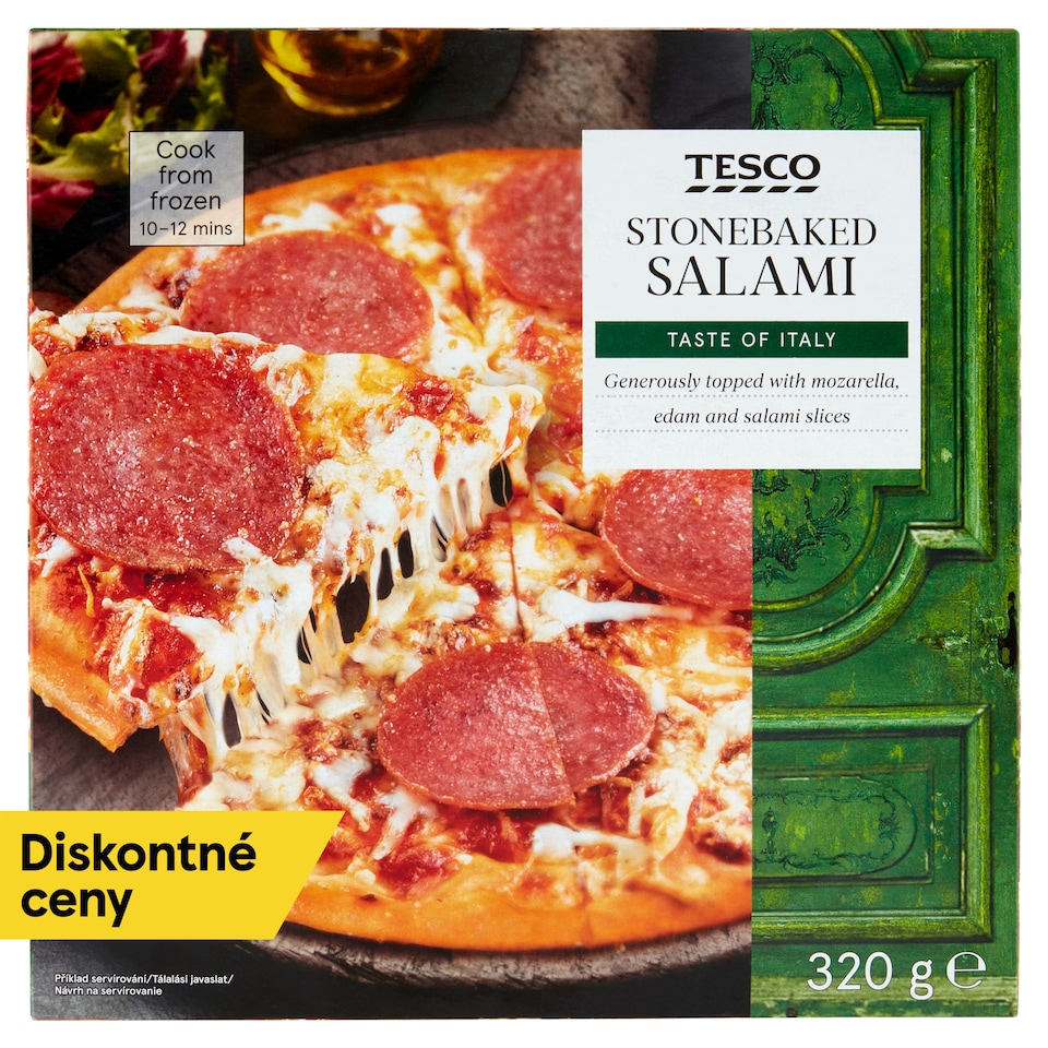 Tesco Stonebaked Salami Pizza 320 g