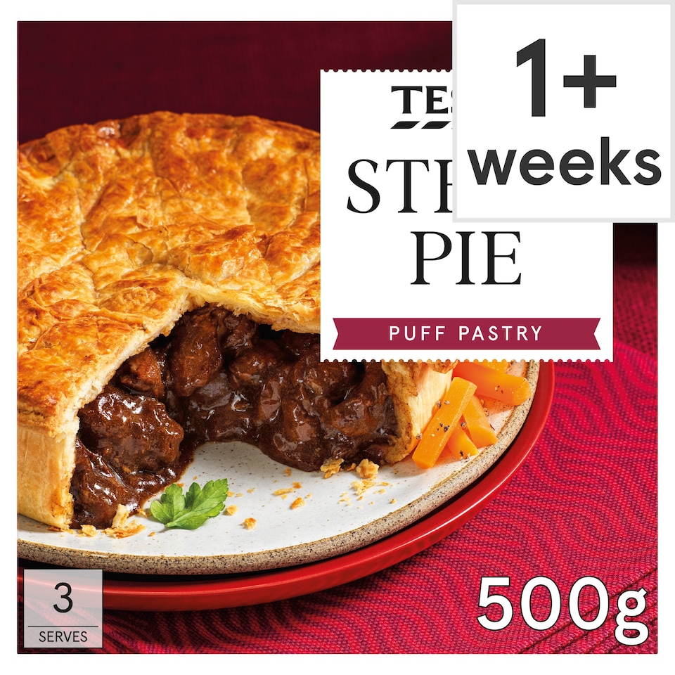 Tesco Steak Puff Pastry Pie 500G
