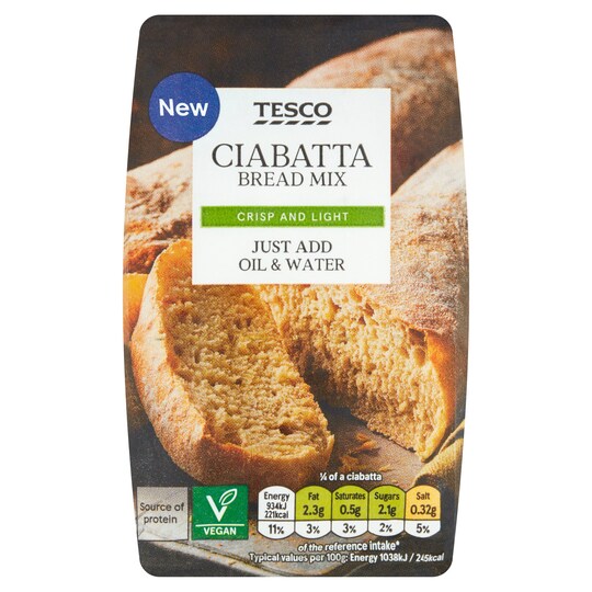 Tesco Ciabatta Bread Mix 500G 500G Tesco Groceries