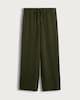 image 4 of F&F Wide Leg Drawstring Trousers in Olive