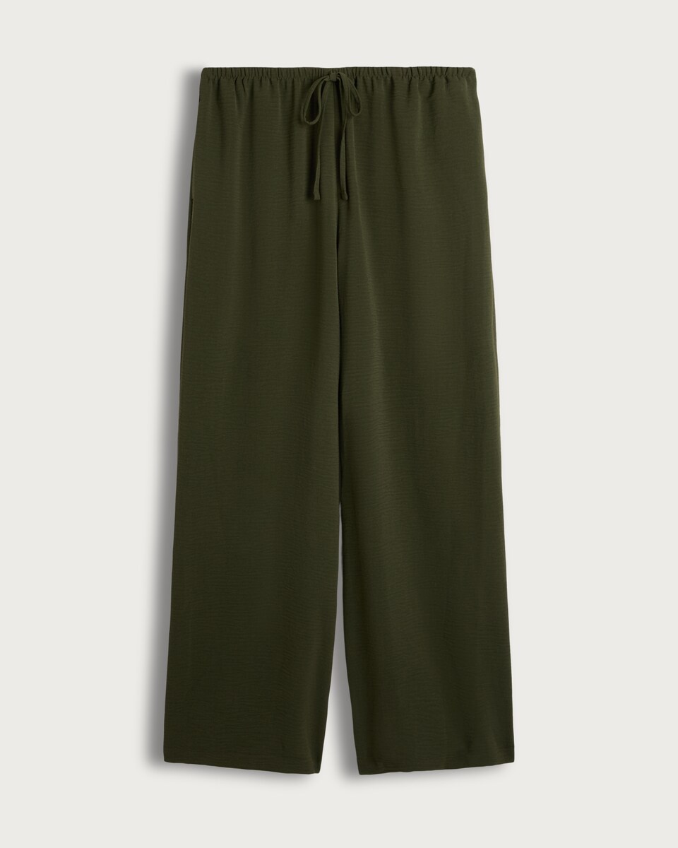 F&F Wide Leg Drawstring Trousers in Olive