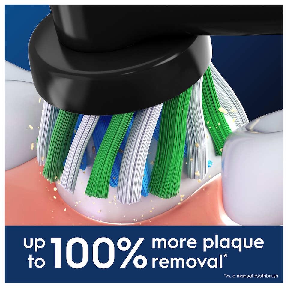 image 1 of Oral-B Pro Cross Action Black Toothbrush Heads 2 Pack