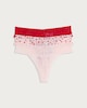 image 4 of F&F 3-Pack Lace Heart Print Thongs in Multi