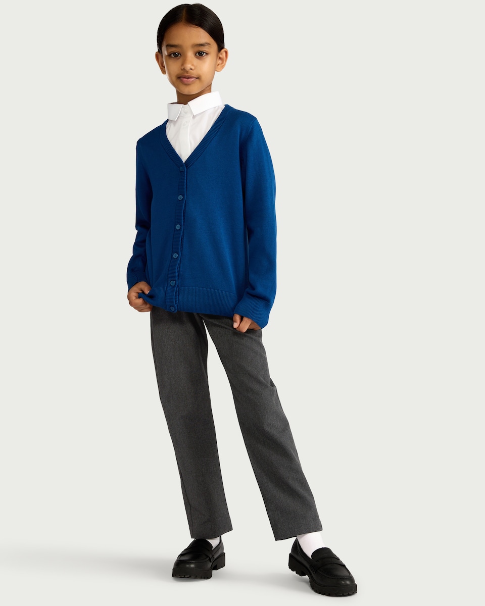 image 1 of F&F Girls School 2-Pack Dressing Made Easy Trousers in Grey