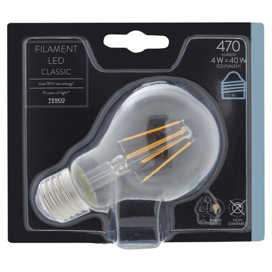 Tesco Led Filament Classic 40W Edison Screw Tesco Groceries
