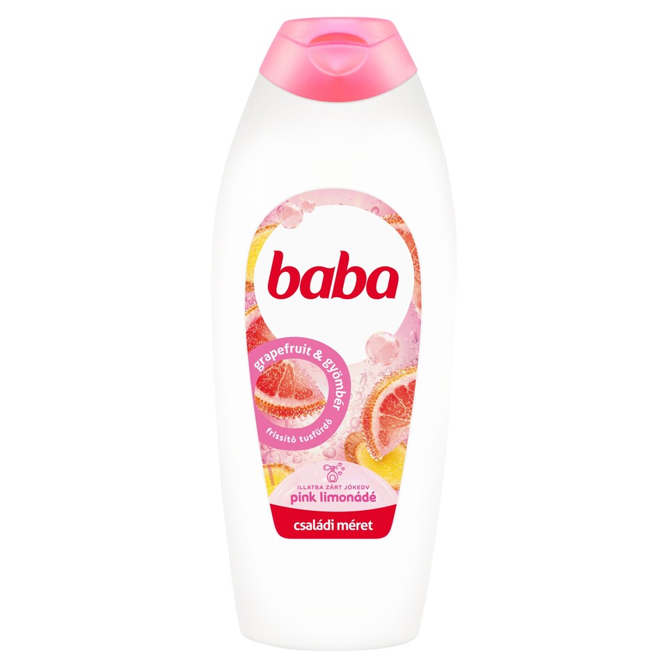 Baba Pink Lemonade Refreshing Shower Gel with Grapefruit and Ginger Scent 750 ml